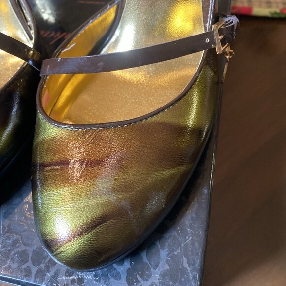 Baby Phat Vintage Y2K Mary Jane Green Gold Stiletto Heels - Picture 4 of 16